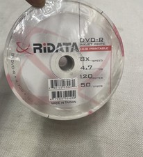 50 RIDATA Blank 8X  DVD-R Ink-Jet White  4.7GB Recordable Media Discs picture