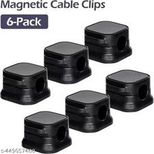 18 Pack Magnetic Cord Organizer Cable Holder Clips for Desk Nightstand Car Black picture