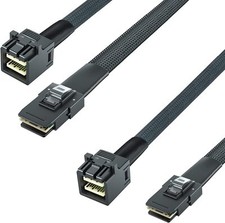 2 PACK 6G Internal Mini SAS Cable HD SFF-8643 to SFF-8087  SAS 2.1 100 Ohms 0.8M picture