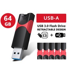 64GB USB 3.0 Flash Drive High Speed Memory Stick Retractable Thumb Zip Drive Lot picture