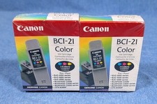2-Pack Canon BCI-21 Color Ink Cartridges GENUINE Sealed Boxes  picture