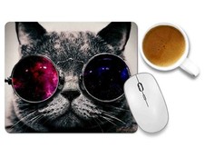 Funny Cat Sunglasses Mouse pad Non-Slip Rubber Base Rectangle Gaming Mousepad picture