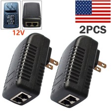 2x POE Injector 12V 1A Wall Plug Ethernet Adapter IP Phone Camera Power Supply picture