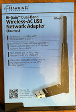 NEW Hawking Technology Hi-Gain HD65U Dual-Band 802.11ac USB Adapter 433Mbps WPS picture