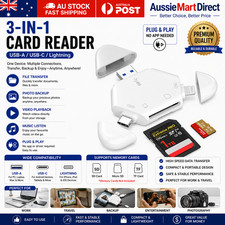 3 in 1 SD Card Reader USB C/A Adapter for iPhone iPad Android Micro SD TF Card picture