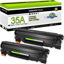 GREENCYCLE 2PK 35A CB435A Black Toner Compatible With HP LaserJet P1006 picture