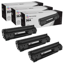 LD Compatible Replacement for HP 36A CB436A Pack of 3 Black Toner Cartridges picture