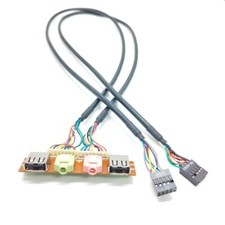 2-Port Dual USB 2.0 9Pin HD Audio Extension Cable Host Case Chassis Front Panel picture