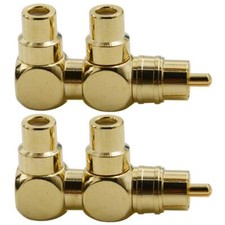 2pcs Rca Splitter Adapter Rca Male To Two Rca Female Right Angle Plug Rca Audio  picture