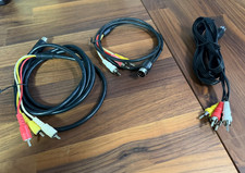 Lot of 3 Commodore 64 / 128 Monitor Cables Video + Audio picture