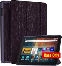 Smart Trifold Stand Case for 8in Tablet, Hard PC Back and Auto Wake/Sleep - Dark picture