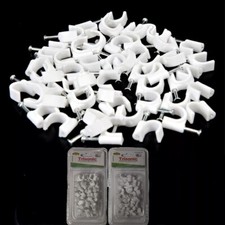 80 pc RG-6u Round Coaxial Cable Nail In Clips Cable Organizer 1/4