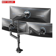 Monitor Mount Triple Pneumatic Arm 49 In Screens 44 Lb Capacity Black picture