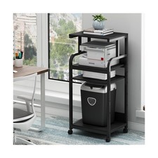 Printer Stand with Adjustable Shelf, 4 Tier Large Tall Printer Table with Whe... picture