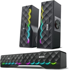 Detachable RGB Gaming Speakers, 2.0 Channel Stereo Surround Sound, picture