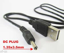 1 set USB 2.0 A Male Plug to 1.35 x 3.5mm DC Plug 5V DC Power Cable 3FT/1M picture