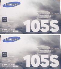 2 New Genuine Factory Sealed Samsung 105S Black Toner Cartridges New Style Boxes picture