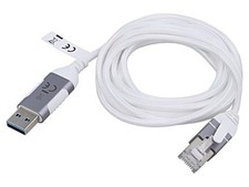 74379 cable slim, USB 3.0 RJ45 male, USB A male nickel-plated 2 m Goobay picture