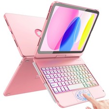 FUWANG Touch Keyboard Case for iPad (A16) 11th Generation 11 inch Pink  picture