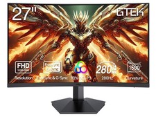 GTek 27 Inch Curved Gaming Monitor 280Hz/240Hz FHD 1080P, 1500R Black picture