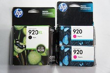 3 Pack Original HP 920XL Black High Yield, 920 Magenta Ink Cartridges picture