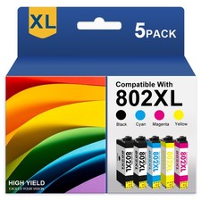 5PK 802 XL Ink Cartridge for Epson Workforce Pro WF-4740 WF-4730 WF-4720 WF-4734 picture
