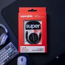 Superglide Glass Mouse Skates • Logitech G Pro X Superlight 2 • Type‑C • Black • picture