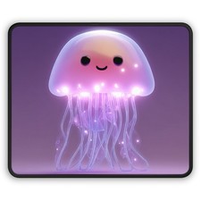 Cute Glowing Jellyfish Gaming Mouse Pad | Kawaii Ocean Desk Mat picture