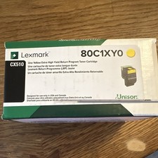 Lexmark 80C1XY0 Genuine Yellow Extra High Yield Return Program Toner CX510 picture