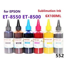 6X100ML Premium Sublimation refill Ink for EcoTank ET-8500 ET-8550 T552 picture
