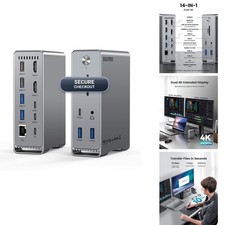 GIISSMO 5E01 14-in-2 Docking Station for MacBook Pro/Air Dual 4K HDMI 60Hz 87W picture