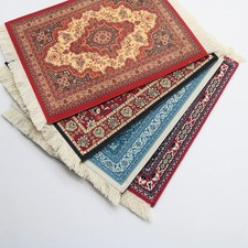 Persian Carpet Mouse Pad Retro Style Tassel Edge Table Woven Rug Decor Laptop PC picture