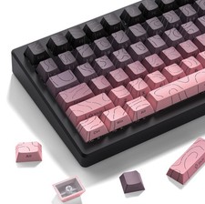 Pink Grey Topographic Keycap Sets Line Backlit Gradient Shine Through Keys picture