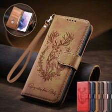 Luxury Leather Strap Elk Deer Wallet Cover Case for A31 A23 A50 A10 A30 A04 A70 picture