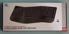 Delton KB200 Ergonomic 2.4G Wireless Keyboard USB Dongle Wrist Rest Black picture