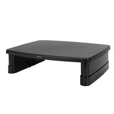 Amazon Basics Height Adjustable Rectangular Computer Monitor Riser Desk Black  picture