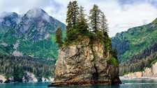 Landscape nature green forest clearing rocks Custom Gaming Mat Desk picture