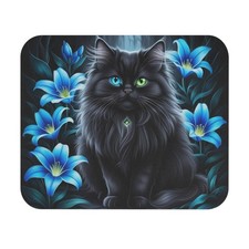 Whimsical Cat Mouse Pad - Elegant Desk Accessory, Cat Lovers Mat Gamer Pad picture