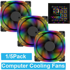 1-5Pack 120mm RGB LED Quiet PC Air Cooling Fans Computer Case Game Cooling Fan picture