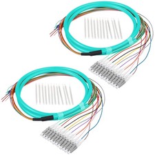 2 PCS LC/OM3 Fiber Optic Pigtail 1.2m 12 Strand Multimode 50/125 Patch Cords picture