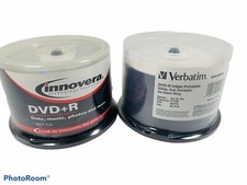 Lot Of 2 Innovera & Verbatim DVD+R Discs 4.7GB 16x Spindle Silver 50/Pack Each picture