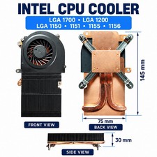 Slim Low-Profile ITX Intel LGA 1150/1151/1155 1200 1700 CPU Quiet Cooler 30mm picture
