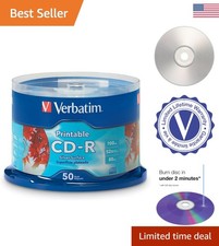 50 Silver Inkjet Printable CD-R Discs - 52X Speed with Superior Archival Quality picture