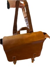 LXY Vegan Leather Backpack Vintage  Unisex Book bag Brown  VGC picture