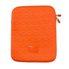 Michael Kors Orange Monogram Tablet Ipad Zip Around Sleeve Pouch Case Neoprene picture