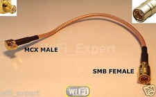 MCX Angled Male to SMB M/F Str8 ANGLED RF pigtail Cable COAX RG316 4-20inch USA picture