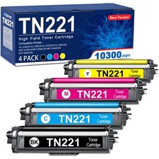TN221 TN225 Toner Cartridge Replacement for Brother MFC-9130CW (4 Pack) picture