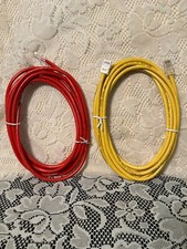 2- 10 ft CAT 53 Assembled yellow & red phone cables new            d1 picture