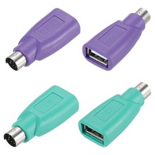 4 Pcs PS/2 to USB Port, PS/2 to USB Adapter PS/2 Female to USB Male Green/Purple picture