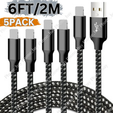 5 Pack Fast Charger Cable Heavy Duty For iPhone 8 7 X XR 11 12 13 Charging Cord picture